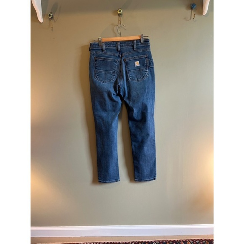 Carhartt Relaxed Fit Carpenter Jeans Medium Wash Blue Denim Womens 4 - Picture 6 of 6